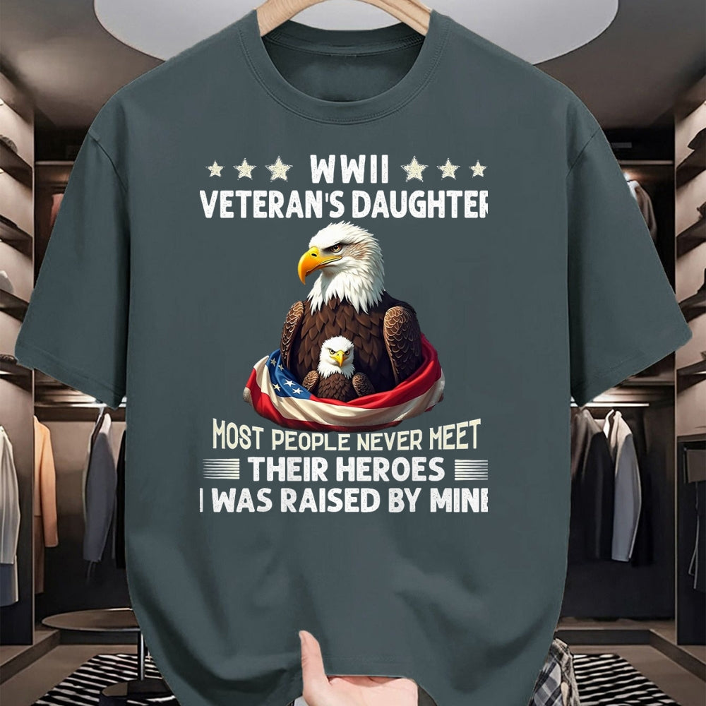 Proud Veteran Shirt, Funny Veteran UnisexT-Shirt/Hoodie/Sweatshirt HLT00 - Eagle WWII Veteran_s Daughter Most People Never Meet T-Shirt, Men, Black, 3X-Large