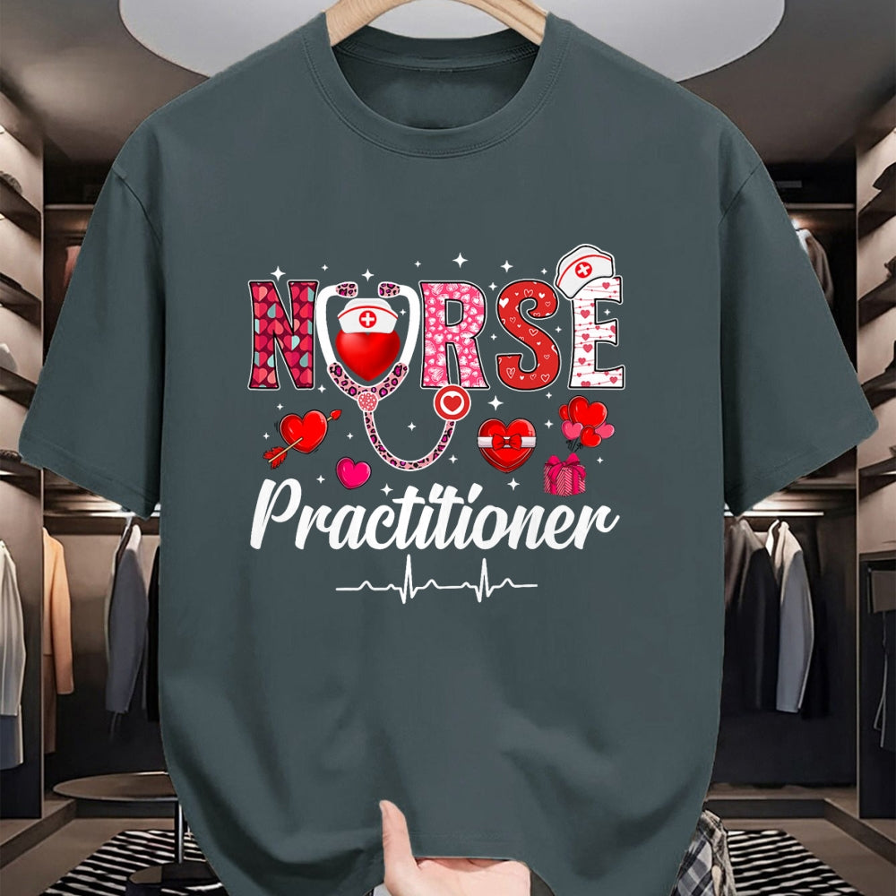 Funny Nurse Shirt, Nurse Unisex T-Shirt/Hoodie/Sweatshirt HLT00 - Valentines Nurse Practitioner Scrubs Nurse Life Stethoscope T-Shirt