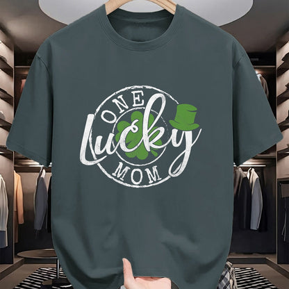 Gift for Mom Shirt, Funny Mom Unisex T-Shirt/Hoodie/Sweatshirt HLT00 - One Lucky Mom Funny Mother Irish Clovers St Patricks Day T-Shirt