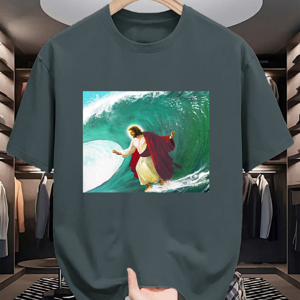 Christian Tee, Christian Faith Unisex T-Shirt/Hoodie/Sweatshirt HLT00 - Jesus Walking On Water Evangelical Christian Gift T-Shirt