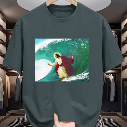 Christian Tee, Christian Faith Unisex T-Shirt/Hoodie/Sweatshirt HLT00 - Jesus Walking On Water Evangelical Christian Gift T-Shirt