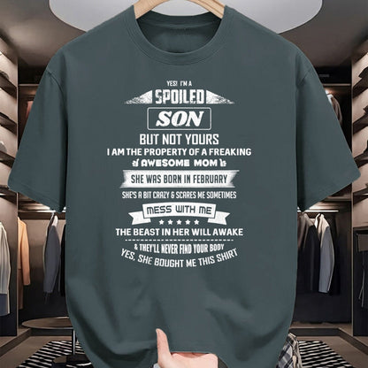 Best Wife Shirt, Wife and Husband Unisex T-Shirt/Hoodie/Sweatshirt HLT00 - Yes I'm Spoiled Son - February Mom Birthday Present T-Shirt