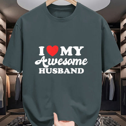 Best Wife Shirt, Wife and Husband Unisex T-Shirt/Hoodie/Sweatshirt HLT00 - I Love My Awesome Husband Funny Wife Married Women Sarcastic T-Shirt (1)