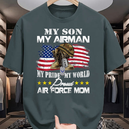 Gift for Mom Shirt, Funny Mom Unisex T-Shirt/Hoodie/Sweatshirt HLT00 - Proud Air Force Mom Air Force Graduation Military Mom Gift T-Shirt