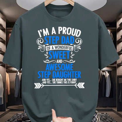 Gift for Dad Shirt, Funny Dad Unisex T-Shirt/Hoodie/Sweatshirt HLT00 – Proud Step Dad Of A Step Daughter Funny Fathers Day Stepdad T-Shirt