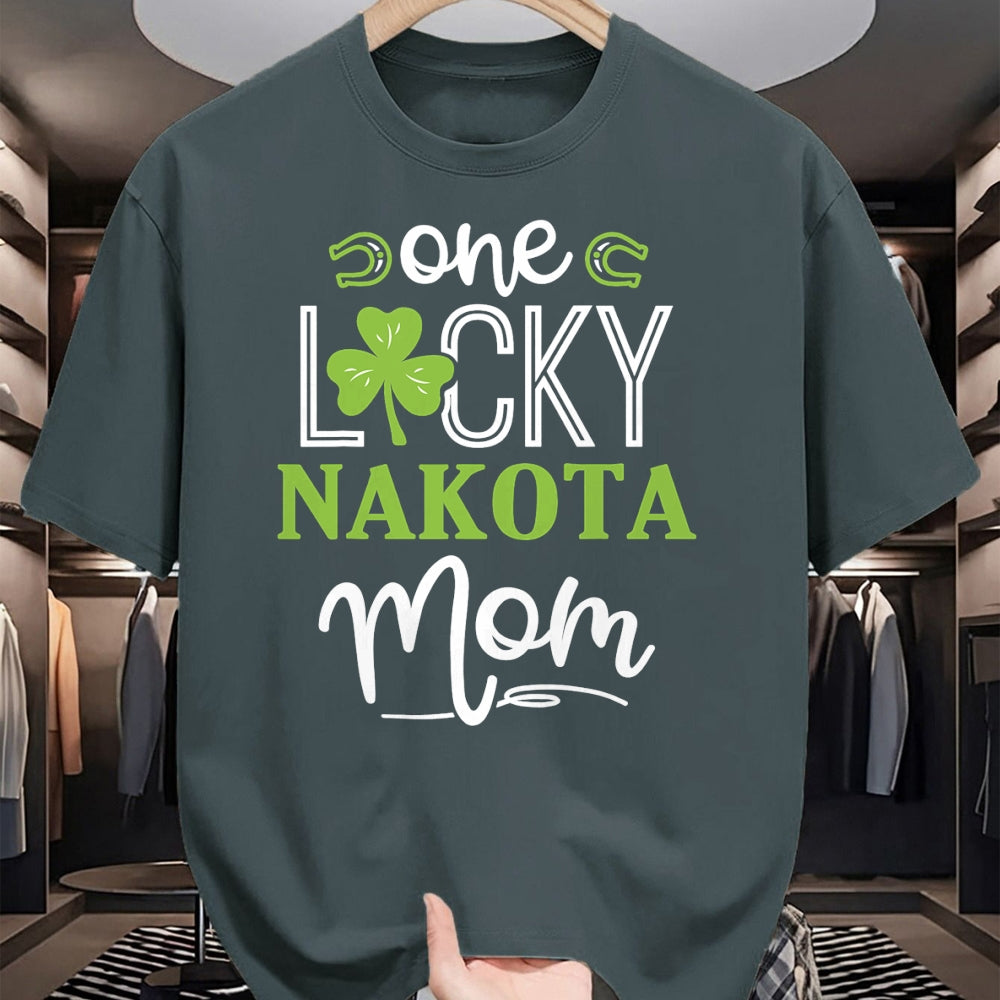 Gift for Mom Shirt, Funny Mom Unisex T-Shirt/Hoodie/Sweatshirt HLT00 - One Lucky Nakota Horse Mom Irish Horseback Riding T-Shirt