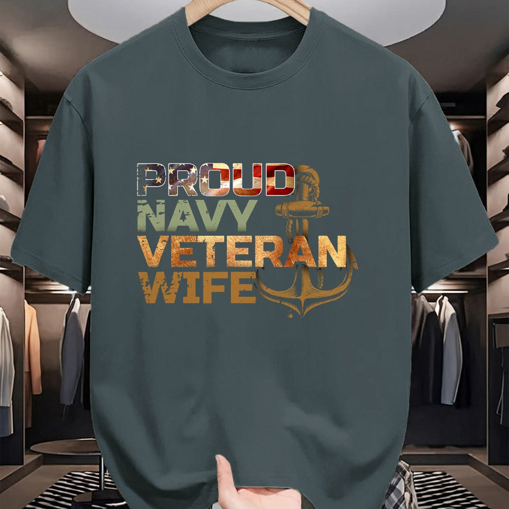 Proud Veteran Shirt, Funny Veteran UnisexT-Shirt/Hoodie/Sweatshirt HLT00 - Proud Veteran_s Wife USA American Flag Patriotic T-Shirt