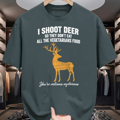 Funny Hunting Shirt, Gift For Hunting Lover Unisex T-Shirt/Hoodie/Sweatshirt HLT00 - I Shoot Deer So They Don_t Eat All The Vegetarians Food Hunt T-Shirt
