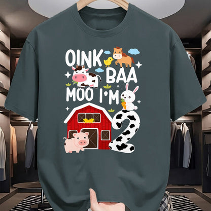 Best Farmer Life Shirt, Funny Farmer UnisexT-Shirt/Hoodie/Sweatshirt HLT00 - Oink Baa Moo I'm 2 Farm Theme Birthday 2 Year Old Party T-Shirt