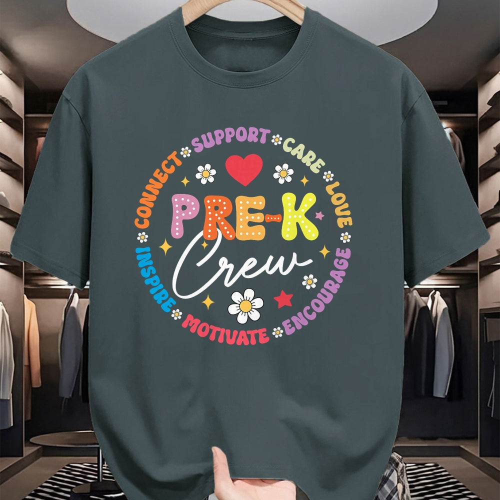 Best Teacher Shirt, Funny Teacher UnisexT-Shirt/Hoodie/Sweatshirt HLT00 - Pre-K Crew 1st Day of School Funny Preschool Teacher T-Shirt