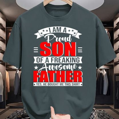 Gift for Dad Shirt, Funny Dad Unisex T-Shirt/Hoodie/Sweatshirt HLT00 – I_m A Proud Son Of A Freaking Awesome Father Gifts T-Shirt