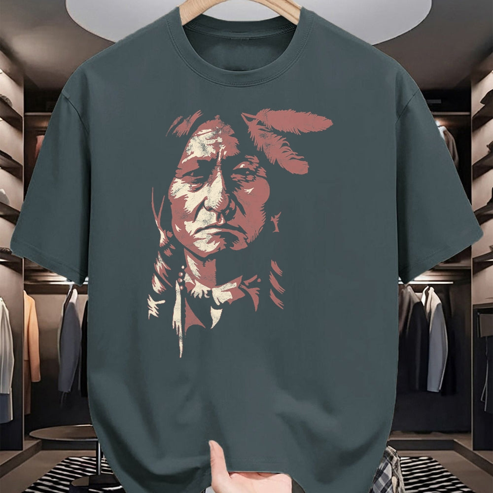 Native American T-Shirts, Vintage Native American Unisex T-Shirt/Hoodie/Sweatshirt HLT00 - sitting bull native american chief indian warrior men women