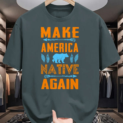 Native American T-Shirts, Vintage Native American Unisex T-Shirt/Hoodie/Sweatshirt HLT00 - Make America Native Again Pride Indian People