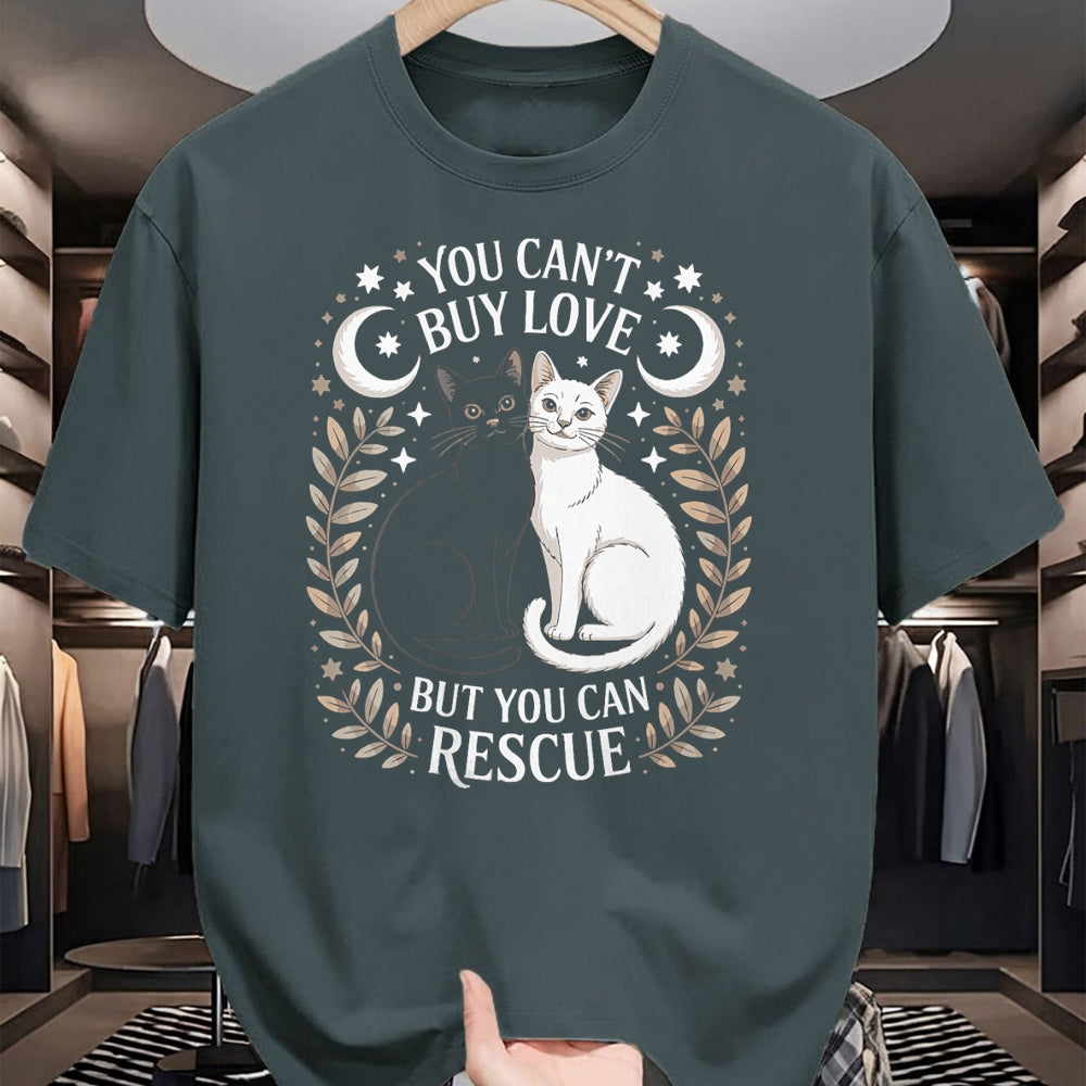 Cat Love Shirt, Funny Cat Lover Gift UnisexT-Shirt/Hoodie/Sweatshirt HLT00 - Women_s You Can_t Buy Love But You Can Rescue It Cat Lovers V-Neck T-Shirt