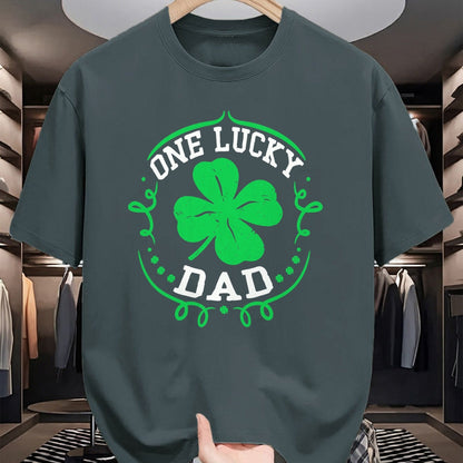 Gift for Dad Shirt, Funny Dad Unisex T-Shirt/Hoodie/Sweatshirt HLT00 – Mens One Lucky Dad Shirt Funny St Patricks Day Gift For Daddy Men T-Shirt