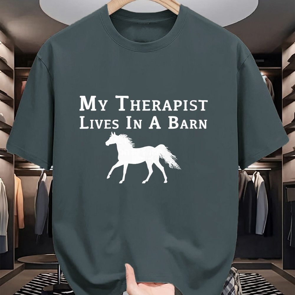 Best Horse Lover Shirt , Funny Horse UnisexT-Shirt/Hoodie/Sweatshirt HLT00 - My Therapist Live in A Barn - Funny Horse T-Shirt