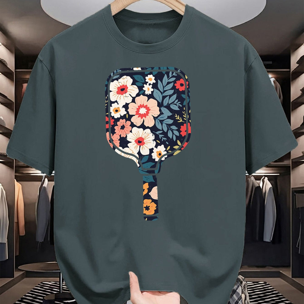 Funny Pickleball Shirt, Pickleball Lover Unisex T-Shirt/Hoodie/Sweatshirt HLT00 - Pickle Ball Paddle Flowers Pickleball Racket Women Girls Kid T-Shirt