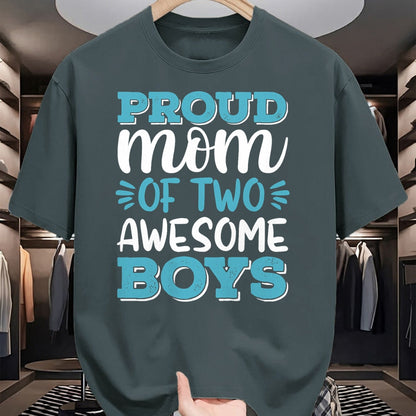 Gift for Mom Shirt, Funny Mom Unisex T-Shirt/Hoodie/Sweatshirt HLT00 - Boy Mom Shirt For Women, Proud Mom Of 2 Awesome Boys T-Shirt