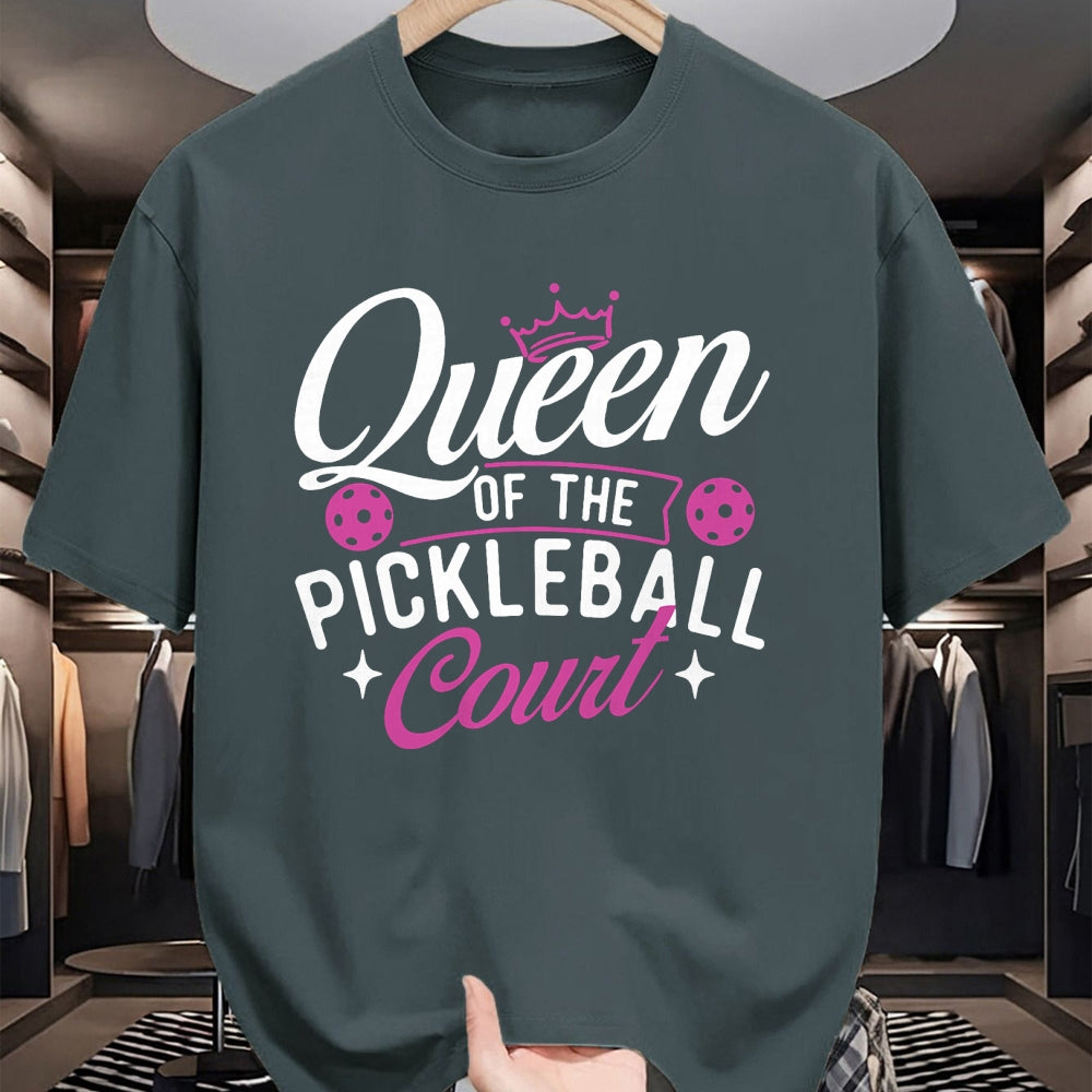 Funny Pickleball Shirt, Pickleball Lover Unisex T-Shirt/Hoodie/Sweatshirt HLT00 - Queen Of The Pickleball Court - Pickleballers Sports Lover T-Shirt