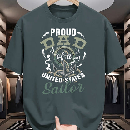 Gift for Dad Shirt, Funny Dad Unisex T-Shirt/Hoodie/Sweatshirt HLT00 – Fathers Day Proud Dad of A United States Anchor Sailor T-Shirt