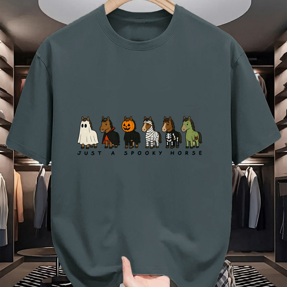 Best Horse Lover Shirt , Funny Horse UnisexT-Shirt/Hoodie/Sweatshirt HLT00 - Just A Spooky Horse Ghost Pumpkin Halloween Costumes T-Shirt