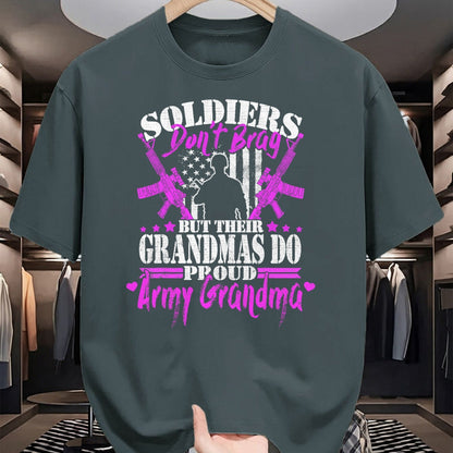 Best Grandma Shirt, Proud Grandma Unisex T-Shirt/Hoodie/Sweatshirt HLT00 - Proud Army Grandma Soldiers Don't Brag Military Grandmother T-Shirt (1)
