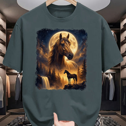 Best Horse Lover Shirt , Funny Horse UnisexT-Shirt/Hoodie/Sweatshirt HLT00 - Mystical Retro Majestic Horse Spirit Animal Full Moon Nature T-Shirt