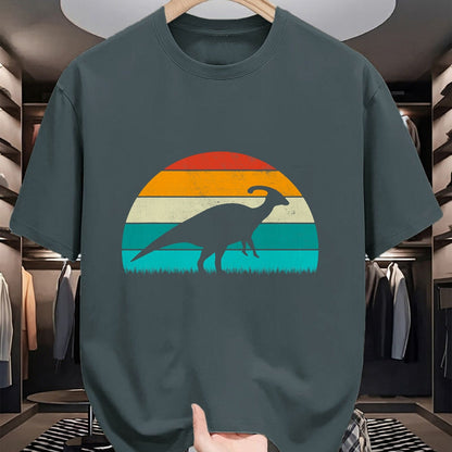 Best Dinosaur Lover Shirt, Funny Dinosaur UnisexT-Shirt/Hoodie/Sweatshirt HLT00 - Parasaurolophus - Vintage Retro Sunset Dinosaur Lovers T-Shirt