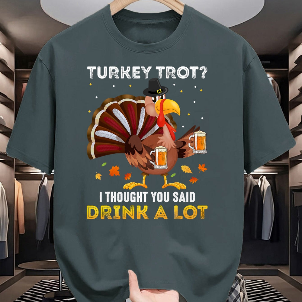 Best Thanksgiving Family Shirt , Funny Thanksgiving UnisexT-Shirt/Hoodie/Sweatshirt HLT00 - Turkey Trot Squad Running Drinking Matching Thanksgiving T-Shirt