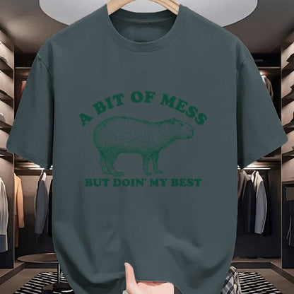 Cute Capybara Shirt, Funny Capybara Unisex T-Shirt/Hoodie/Sweatshirt HLT00 - Funny Bit of A Mess Capybara Meme Graphic for Women T-Shirt