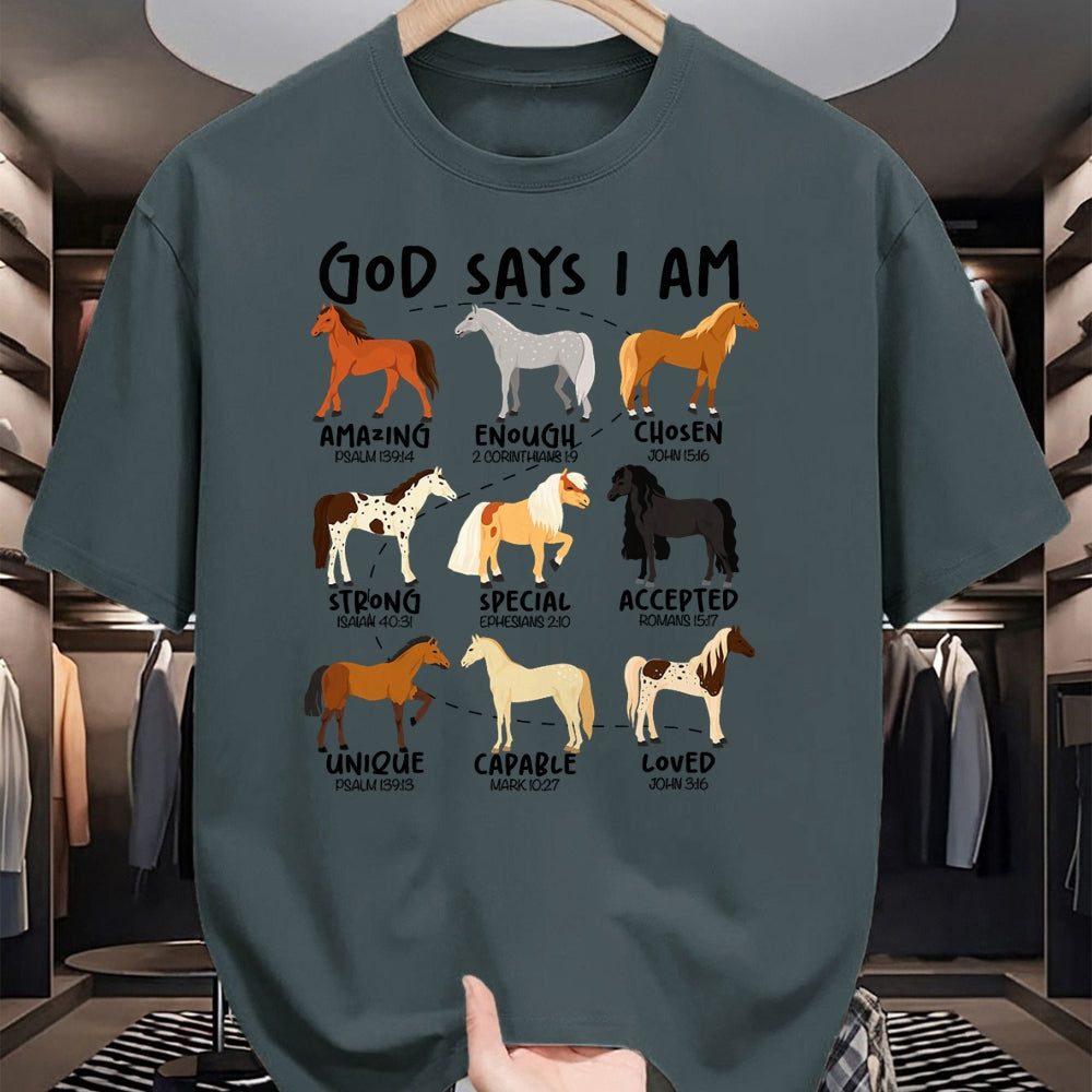 Best Horse Lover Shirt , Funny Horse UnisexT-Shirt/Hoodie/Sweatshirt HLT00 - God Says I Am Horses Christian Women Girls Kids Boy Horse T-Shirt