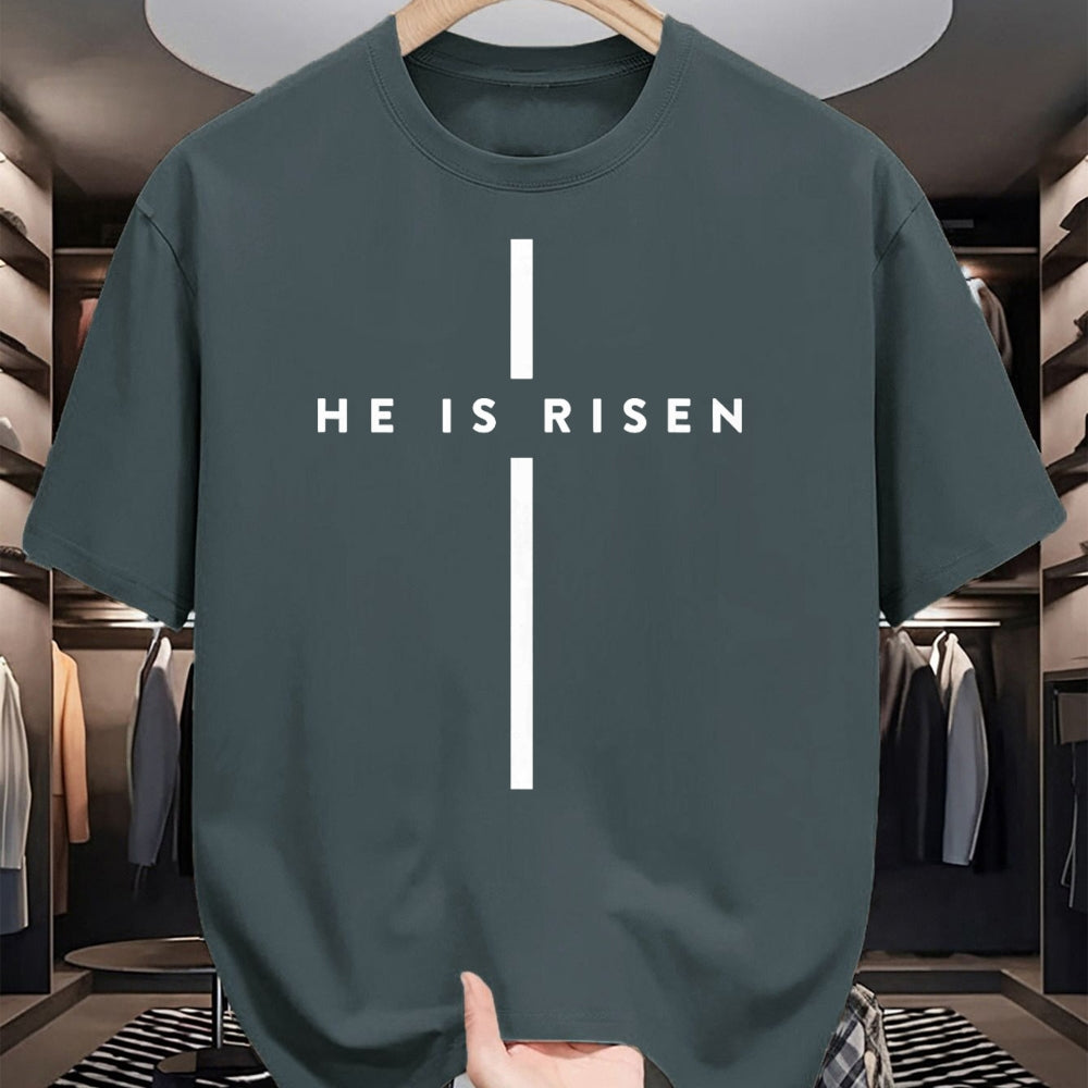 Christian Tee, Christian Faith Unisex T-Shirt/Hoodie/Sweatshirt HLT00 - He Is Risen Cross Jesus Easter Day Christmas Christians T-Shirt (1)