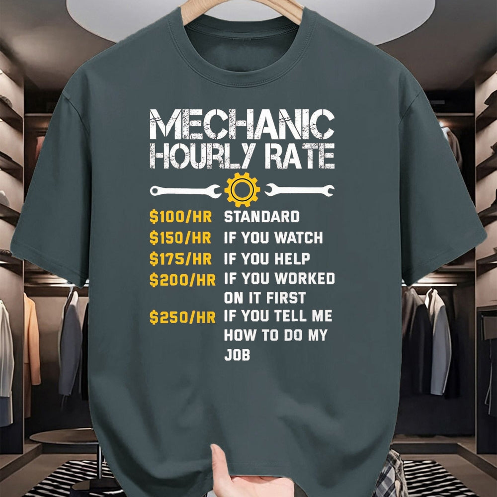 Best Mechanic Life Shirt, Funny Mechanic UnisexT-Shirt/Hoodie/Sweatshirt HLT00 - Mechanic Hourly Rate Funny Mechanics Labor Rates Men T-Shirt, Men, Black, Large