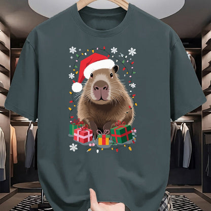 Cute Capybara Shirt, Funny Capybara Unisex T-Shirt/Hoodie/Sweatshirt HLT00 - Capybara Christmas Long Sleeve T-Shirt (5)