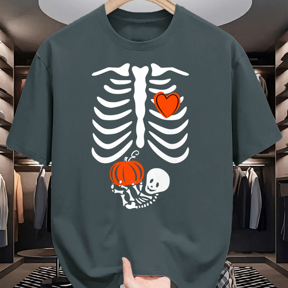 Gift for Mom Shirt, Funny Mom Unisex T-Shirt/Hoodie/Sweatshirt HLT00 - Pregnant Skeleton Mom Halloween Pregnancy Baby Announcement T-Shirt