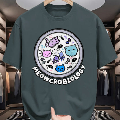 Cat Love Shirt, Funny Cat Lover Gift UnisexT-Shirt/Hoodie/Sweatshirt HLT00 - Meowcrobiology Microscopic Cats Science Pet School Biology T-Shirt, Women, Grass Green, Medium