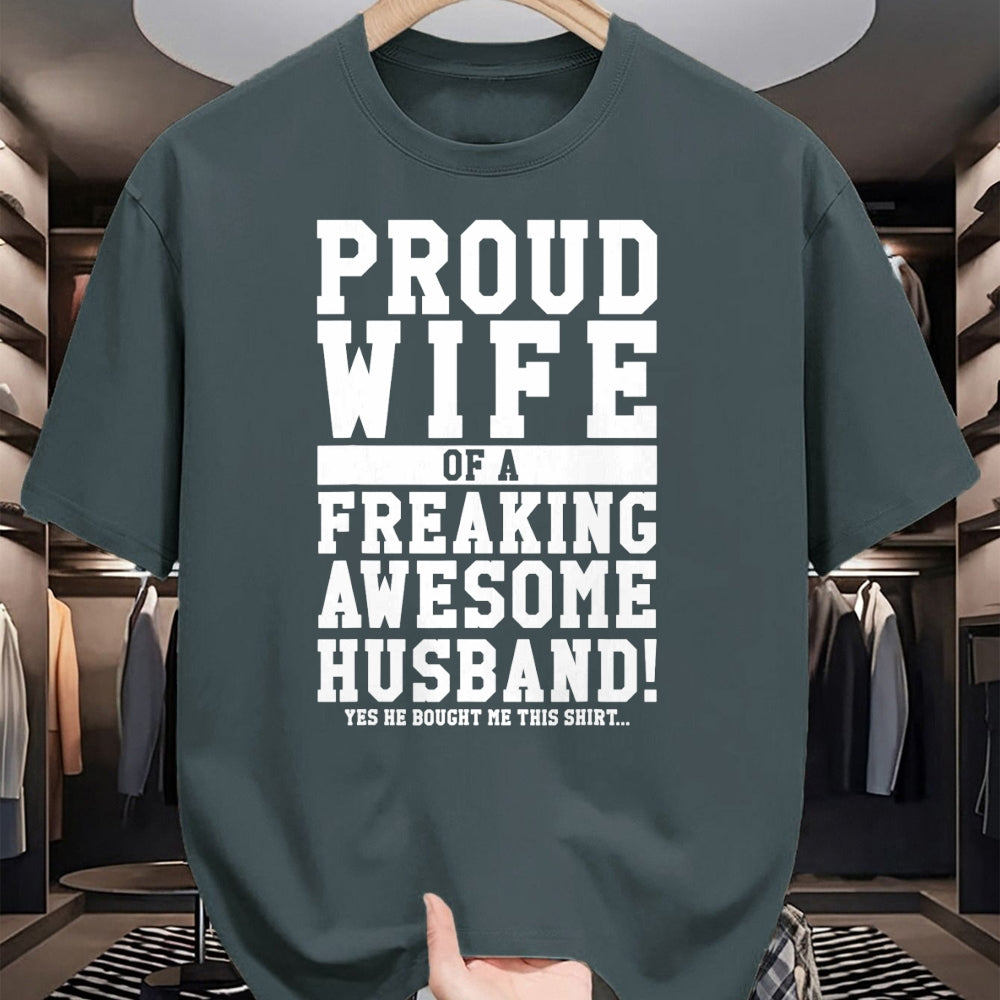 Best Wife Shirt, Wife and Husband Unisex T-Shirt/Hoodie/Sweatshirt HLT00 - Gift for wife T shirt, lucky wife   Proud Wife Of A Freaking Awesome Husband! Gift T-Shirt