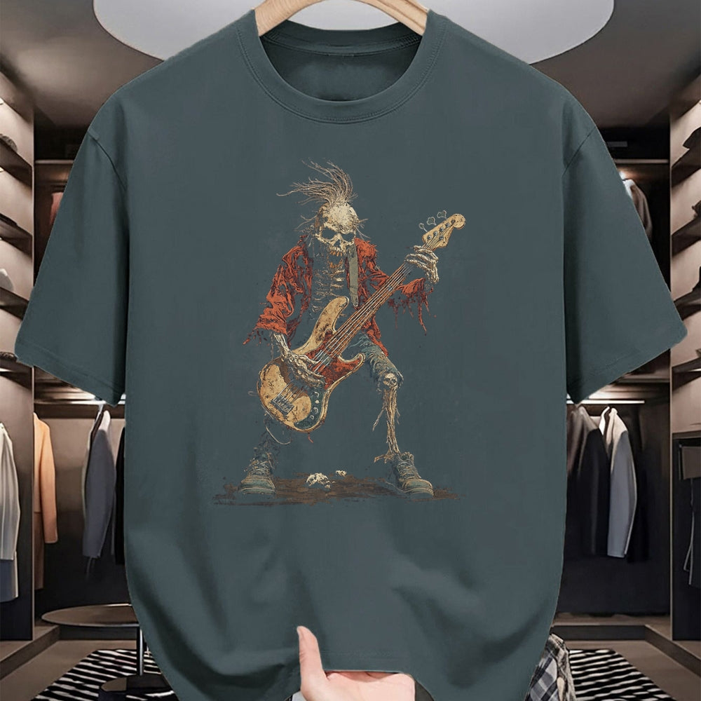 Guitar Lover Shirt, Funny Guitar UnisexT-Shirt/Hoodie/Sweatshirt HLT00 - Skeleton Punk Rocker Halloween Bass Guitar Rock N Roll T-Shirt
