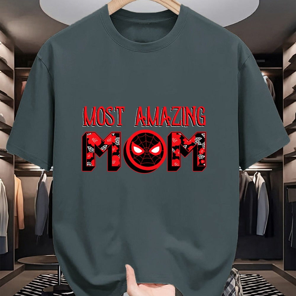 Gift for Mom Shirt, Funny Mom Unisex T-Shirt/Hoodie/Sweatshirt HLT00 - Marvel Mothers Day Spider-Man Most Amazing Mom Chest Logo T-Shirt