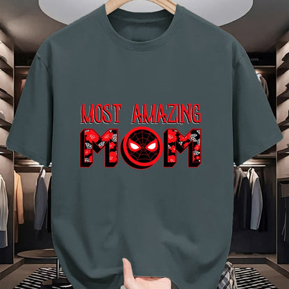 Gift for Mom Shirt, Funny Mom Unisex T-Shirt/Hoodie/Sweatshirt HLT00 - Marvel Mothers Day Spider-Man Most Amazing Mom Chest Logo T-Shirt