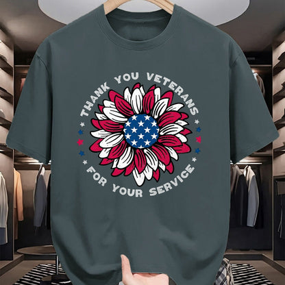 Proud Veteran Shirt, Funny Veteran UnisexT-Shirt/Hoodie/Sweatshirt HLT00 - Thank You Veterans Sunflower, Military Veterans Day Tribute T-Shirt, Men, Black, 3X-Large