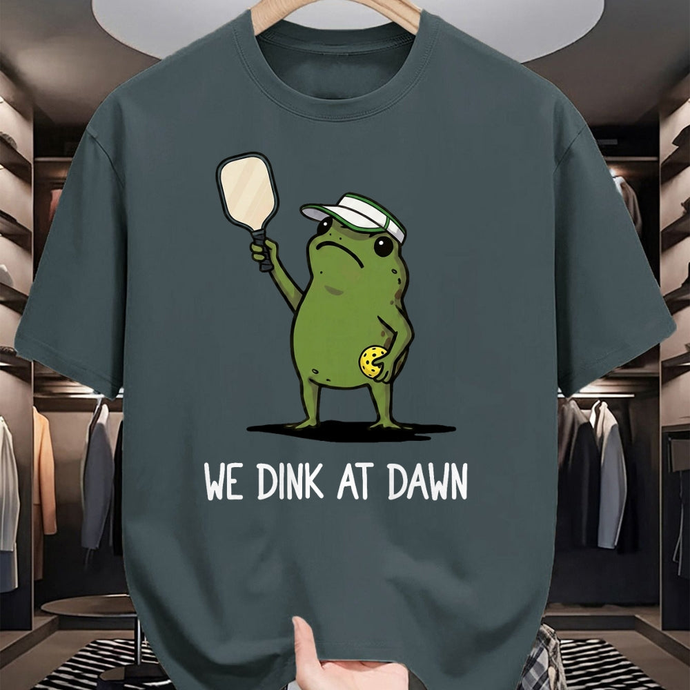 Funny Pickleball Shirt, Pickleball Lover Unisex T-Shirt/Hoodie/Sweatshirt HLT00 - We Dink At Dawn Funny Pickleball Frog T-Shirt