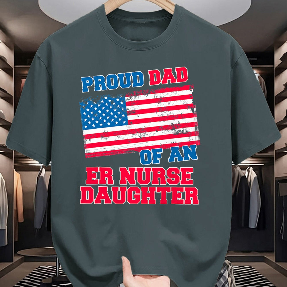Funny Nurse Shirt, Nurse Unisex T-Shirt/Hoodie/Sweatshirt HLT00 - Proud Dad of an ER NURSE Daughter T-Shirt