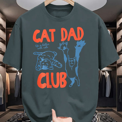 Cat Love Shirt, Funny Cat Lover Gift UnisexT-Shirt/Hoodie/Sweatshirt HLT00 - Funny Cat Dad Club Life is Better with Cats Retro Cat Dad T-Shirt