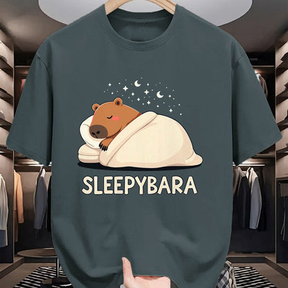 Cute Capybara Shirt, Funny Capybara Unisex T-Shirt/Hoodie/Sweatshirt HLT00 - Capybara Sleep Pajamas Sleepybara T-Shirt