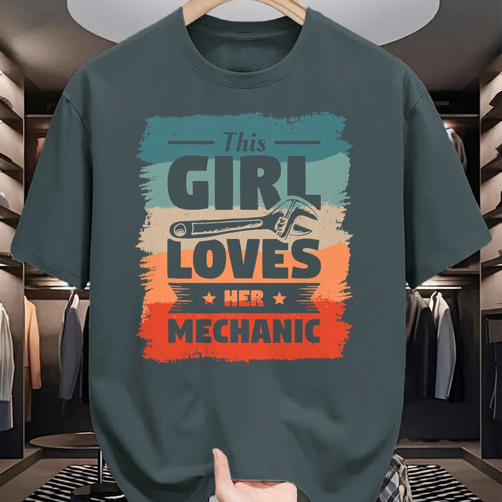 Best Mechanic Life Shirt, Funny Mechanic UnisexT-Shirt/Hoodie/Sweatshirt HLT00 - This Girl Loves Her Mechanic Girlfriend Wife Mechanics T-Shirt