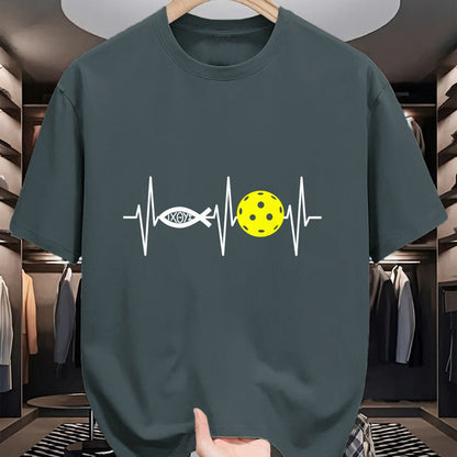 Funny Pickleball Shirt, Pickleball Lover Unisex T-Shirt/Hoodie/Sweatshirt HLT00 - Christian Shirt Pickleball Player Ichthys Jesus Fish Symbol T-Shirt