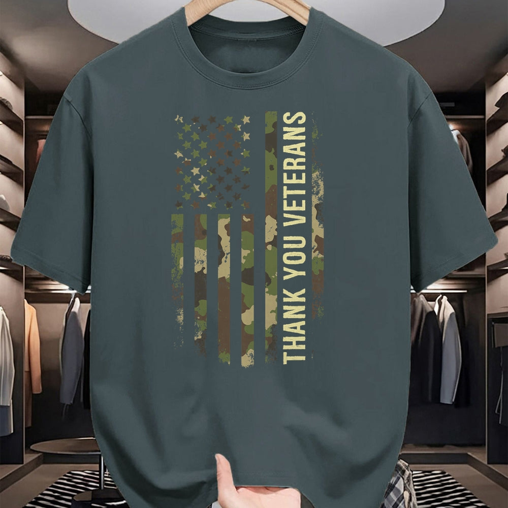 Proud Veteran Shirt, Funny Veteran UnisexT-Shirt/Hoodie/Sweatshirt HLT00 - Thank You Veterans Camouflage American Flag T-Shirt