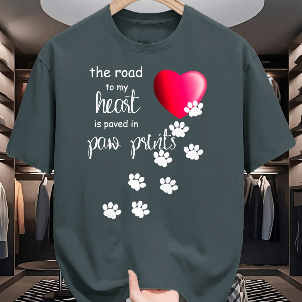 Dog Love Shirt, Dog Lover Gift T-Shirt/Hoodie/Sweatshirt HLT00 - The Road to my Heart is Paved with Paw Prints. Dog shirt T-Shirt