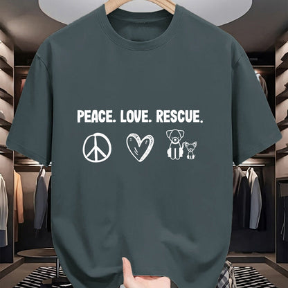 Cat Love Shirt, Funny Cat Lover Gift UnisexT-Shirt/Hoodie/Sweatshirt HLT00 - Peace Love Rescue Adoption Animal Shelter T-Shirt